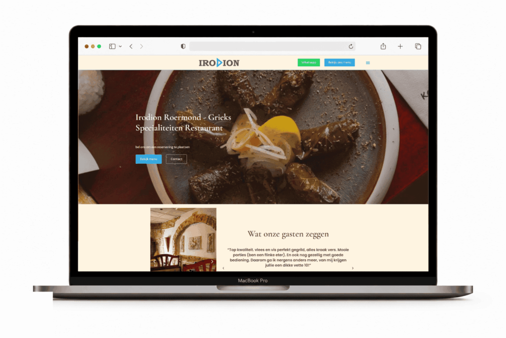 WordPress website Irodion laptop mockup