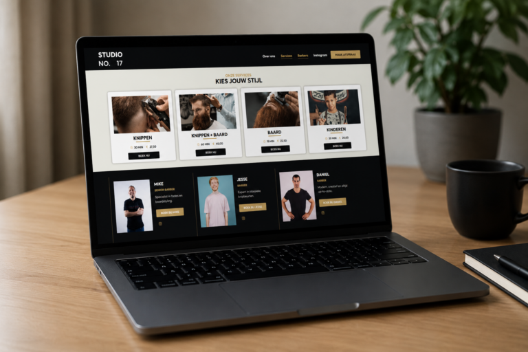 Salonwebsite met online afspraken voor Studio No. 17